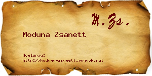 Moduna Zsanett névjegykártya
